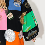 Multi Checkered NYE Icon Bubble Sleeve Dress | Queen Of Sparkles