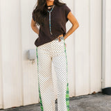 Game Day Contrast Wide Leg Denim Jean
