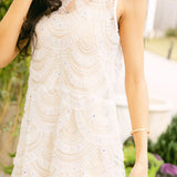 White Lace & Sequin Sheer Midi Dress/Coverup | Queen Of Sparkles