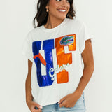 Licensed Florida Metallic Word With Icons Tee | Queen Of Sparkles