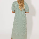 Harbor Stripe Midi Dress | Hunter Green