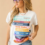 Grey School Books Tee