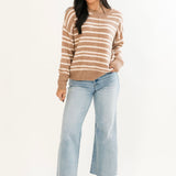 Everyday Sweater | Taupe Stripe