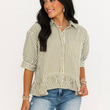 Camille Stripe Top | Olive