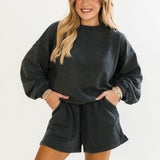 Mineral Washed Pullover | Black