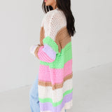 Chunky Knit Cardigan | Stripe