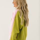 Pink & Green Colorblock Orange QOS Logo Short | Queen Of Sparkles