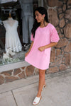 SEQUIN SHIRT DRESS | PINK