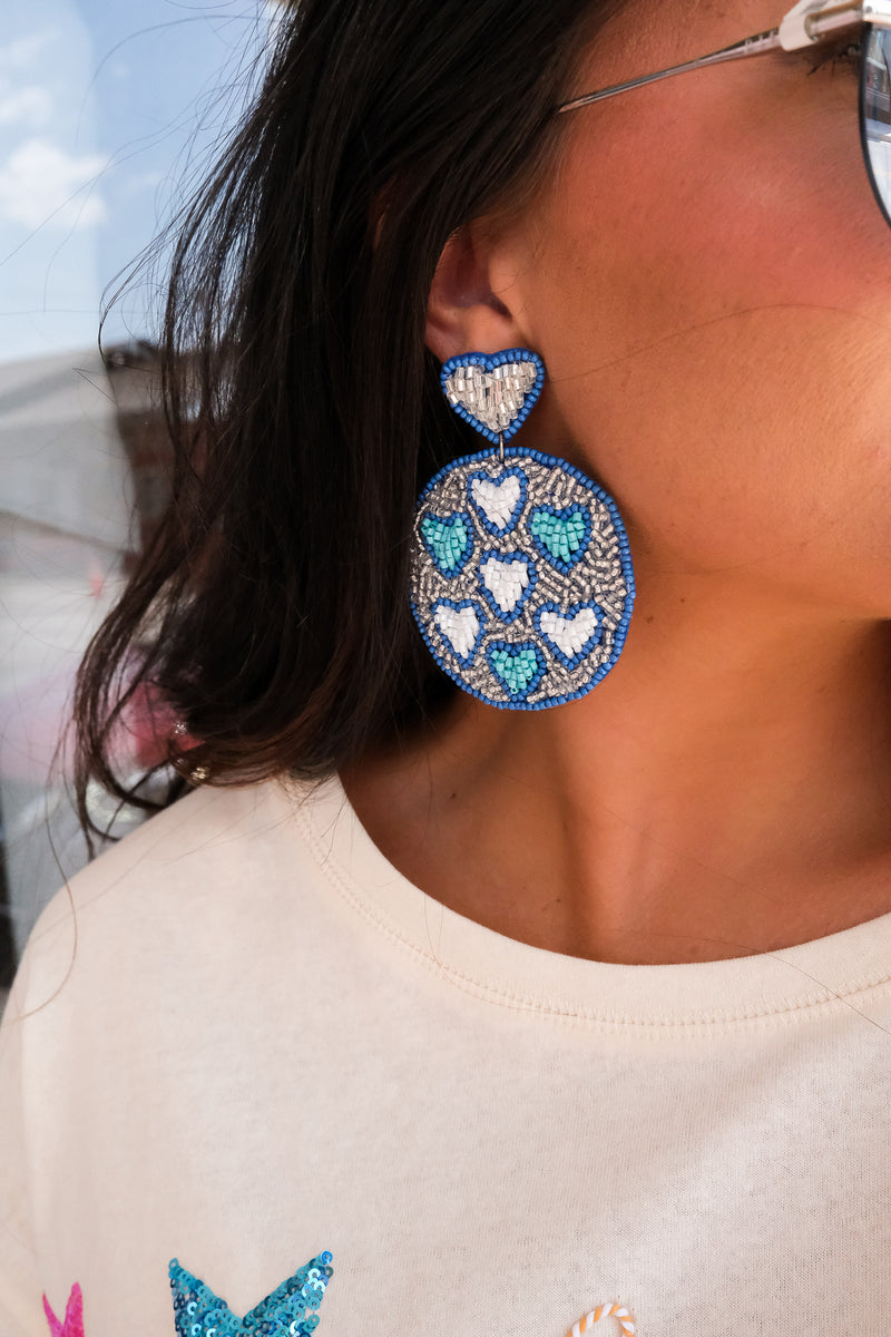 MUCH LOVE | BLUE SEED BEAD EARRINGS