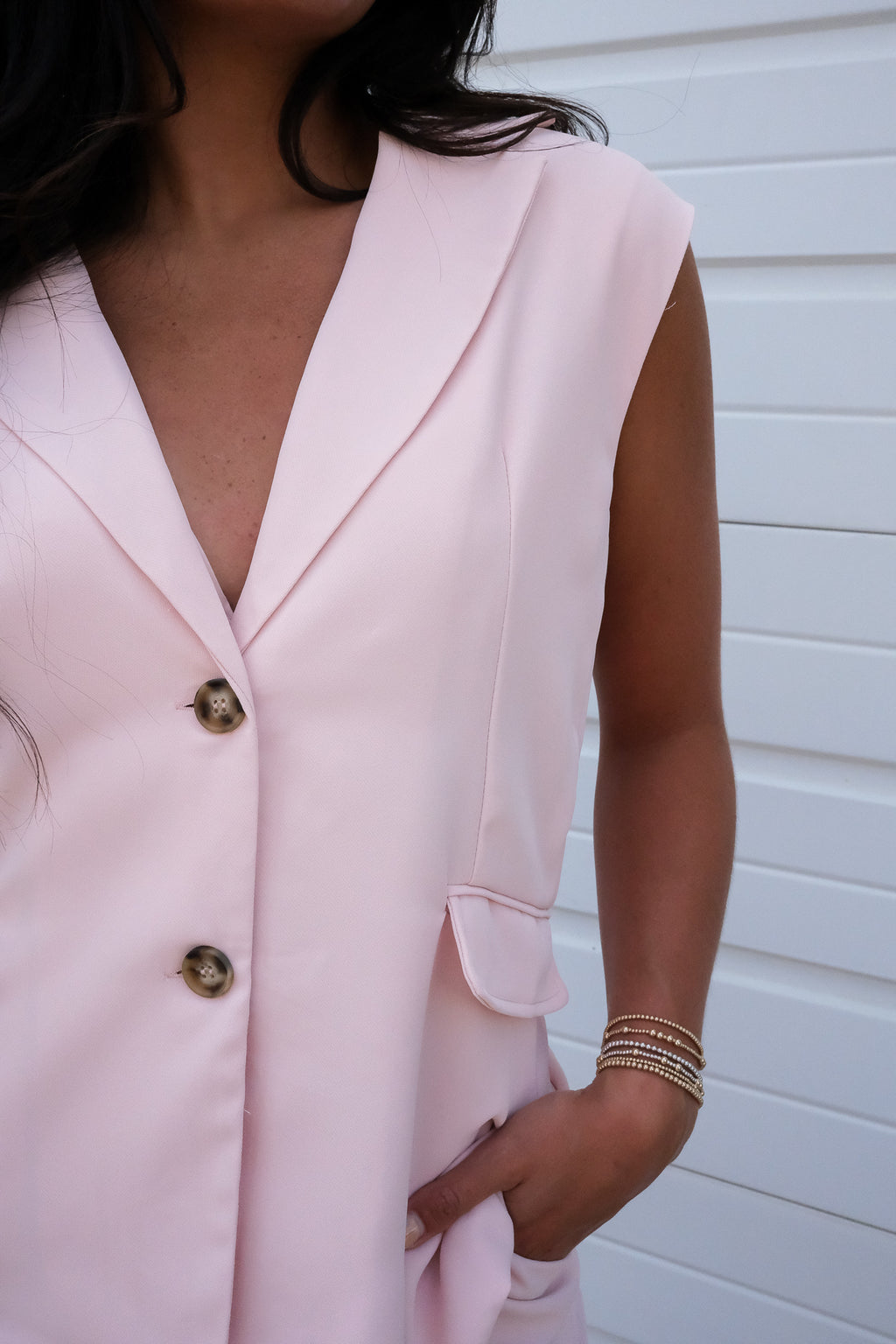 MATCHING VEST AND SHORT SET | BLUSH