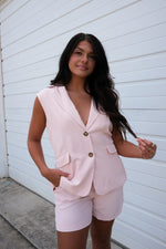 MATCHING VEST AND SHORT SET | BLUSH
