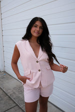 MATCHING VEST AND SHORT SET | BLUSH