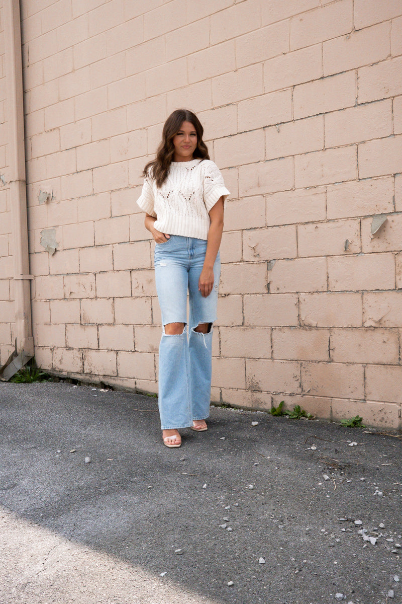 CALI CROCHET TOP | CREAM