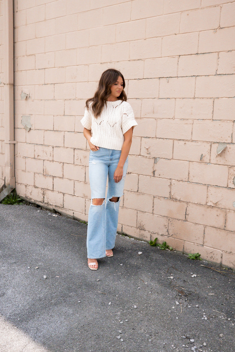 CALI CROCHET TOP | CREAM