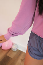 OVERSIZED CROPPED SWEATSHIRT | PLUM