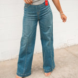 Seamed Front Wide Leg Jeans | Vintage Indigo