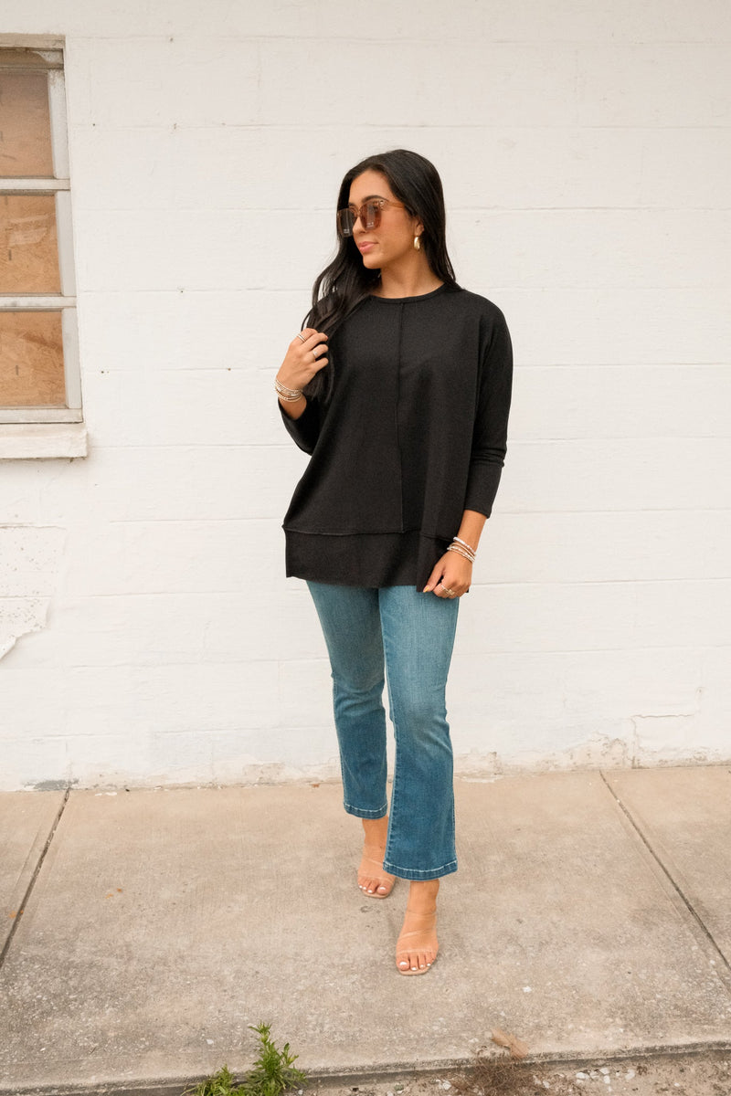 P.L.T. DOLMAN SWEATSHIRT | VERY BLACK