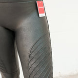 Faux Leather Moto Leggings | Very Black