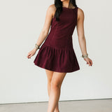 A Little Crazy Mini Dress | Wine