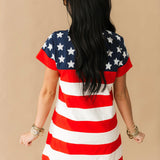 USA Star & Stripe QOS Card Logo Tee Dress | Queen Of Sparkles