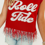 Licensed Alabama Feather Bottom Tank Sweater | Queen Of Sparkles