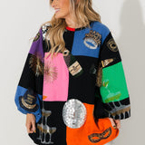 Multi Checkered NYE Icon Bubble Sleeve Dress | Queen Of Sparkles