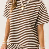 Bailey Stripe Tee | Brown