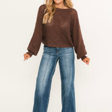 Crochet Slouchy Sweater | Chocolate