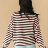 Stripe Piper Pullover Sweater | Mocha Pink
