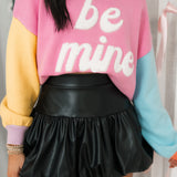 Multi Pastel Colorblock Be Mine Sweater