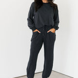 Mixed Textures Crewneck | Black