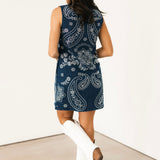 Denim Sequin Paisley Button Up Tank Dress | Queen Of Sparkles