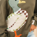 Hunter Green Plaid Duck Sweatshirt | Queen Of Sparkles