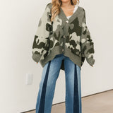 Cozy Camo Knit Cardigan | Olive