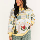 Yellow Trim Griswold House W/Wreath On Door Sweater | Queen Of Sparkles