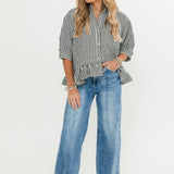 Camille Stripe Top | Black