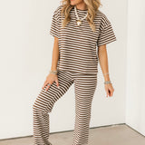 Bailey Flare Stripe Pant | Brown