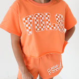 Orange Sequin 'VOLS' Word Shorts | Queen Of Sparkles