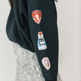 Ski Patch & Pass Collector Oversized Crew Sweatshirt