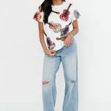White Multi Guitars Tee | Queen Of Sparkles