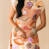 Beige Sea Shell Knit Dress | Queen Of Sparkles
