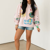 Light Pink Plaid Golfers Putting Sweatshirt | Queen Of Sparkles
