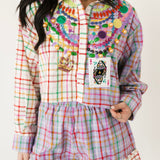 Colorblock Plaid Mardi Gras Cotton Shorts | Queen Of Sparkles