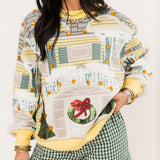 Yellow Trim Griswold House W/Wreath On Door Sweater | Queen Of Sparkles