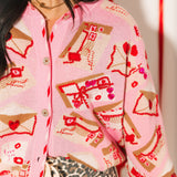 Pink Love Letters Button Up Cardigan | Queen Of Sparkles