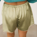 Lia Satin Shorts | Matcha