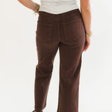 High Rise Crop Pants | Brown