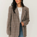 Paper Cut Blazer | Pinstripe Chocolate