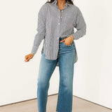 Lainey Button Down Top | Navy