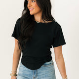 Lucy Off The Shoulder Tee | Black